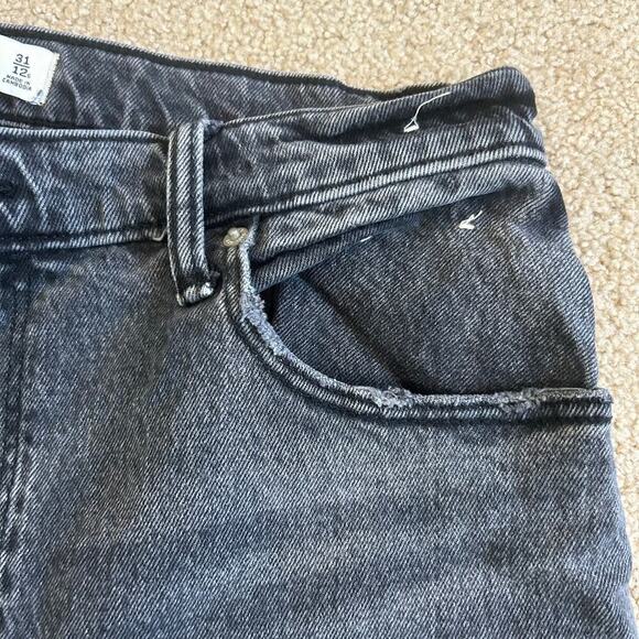 Abercrombie & Fitch The 90's Straight Ultra High rise Jeans Slit Hem Size 31/12s - Picture 4 of 7